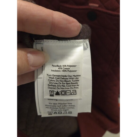 Eddie Bauer Men's NWT Size M Quilted 1/4 Zip Pullover Burgundy Diamond Knit $79 - Picture 12 of 12